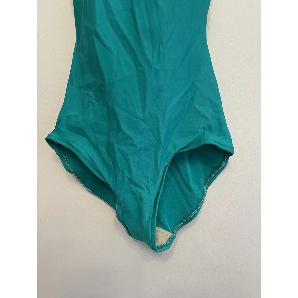 Vtg Perfection Fit By Roxanne Swimsuit Size 10/32 C Cup Green Halter Backless
